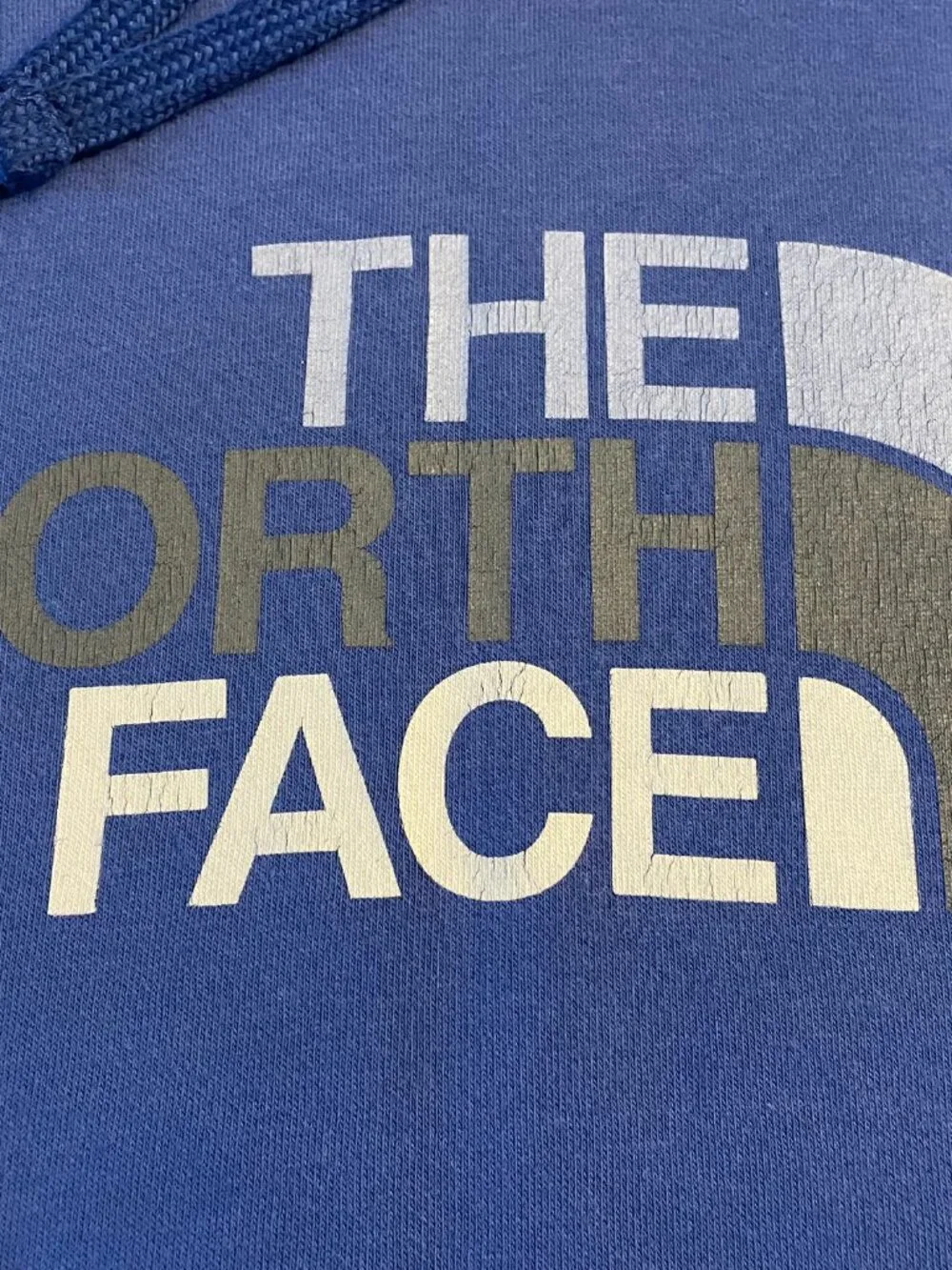 North Face Men's Hoodie Size M Blue Logo Oversized Gorpcore Outdoors Hiking